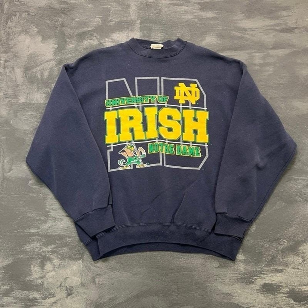 Vintage Notre Dame Fighting Irish Sweatshirt Mens XL Blue 1990s NCAA